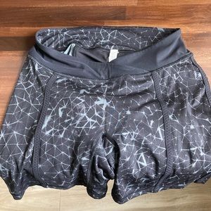 lululemon athletica Black Geometric Bike Shorts